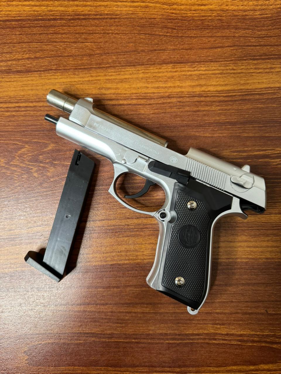 Silver M92 Beretta Airsoft Toy Gun | Realistic Design Safe Fun For Play