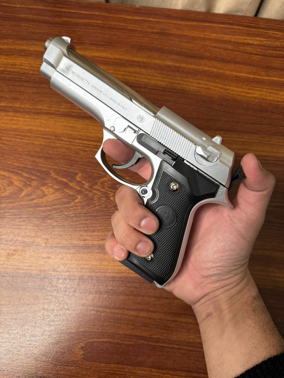 Silver M92 Beretta Airsoft Toy Gun | Realistic Design Safe Fun For Play