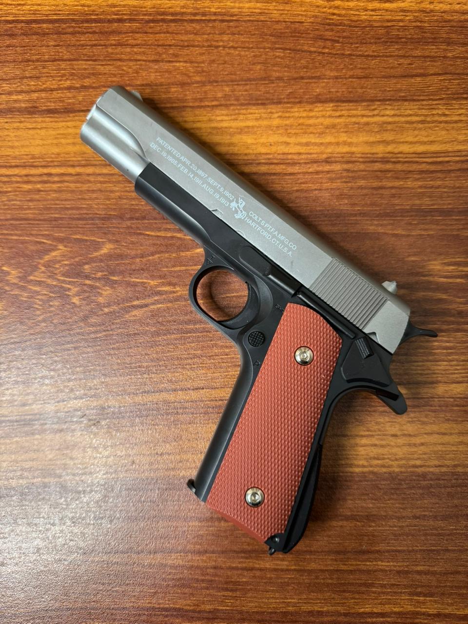 Silver Colt M1911 Airsoft Toy Gun | Realistic Design Safe Fun For Play