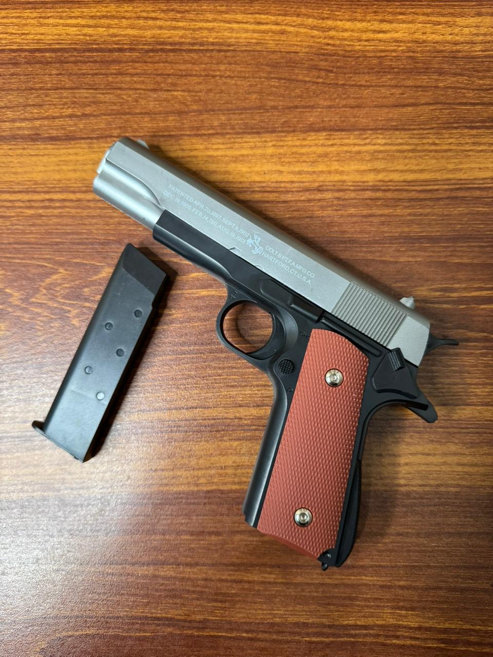 Silver Colt M1911 Airsoft Toy Gun | Realistic Design Safe Fun For Play